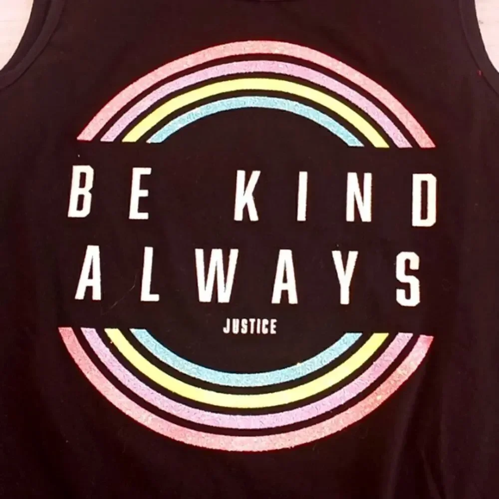 Justice Girks Be Kind Always Knot Front Tank Top